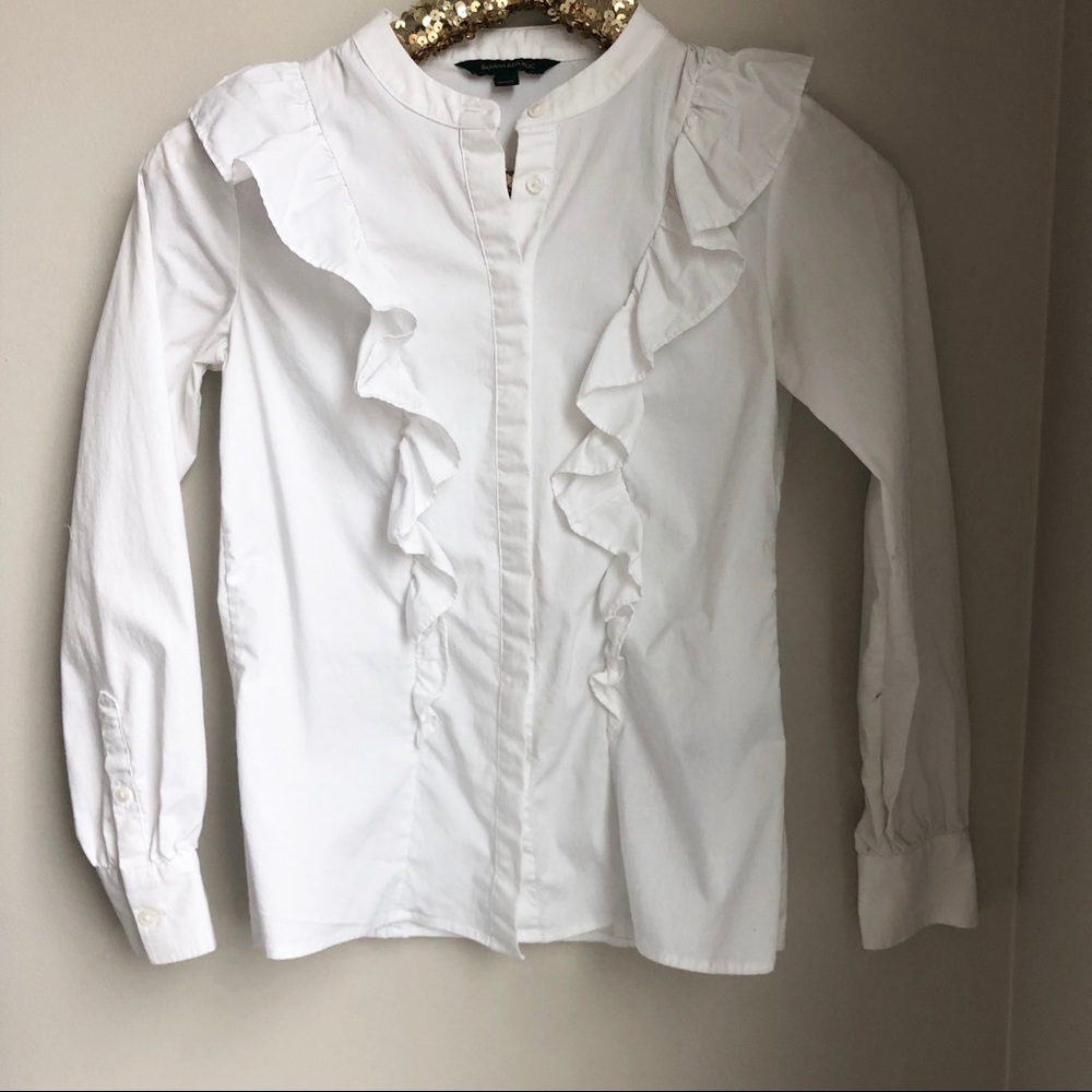 Banana Republic Riley Ruffle Front Shirt - Picture 3 of 8